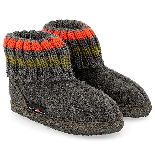 【並行輸入品】Haflinger ボーイズ ローファー ハイトップ スリッパ xx US サイズ: 5 Little Kid カラー: グレーの画像