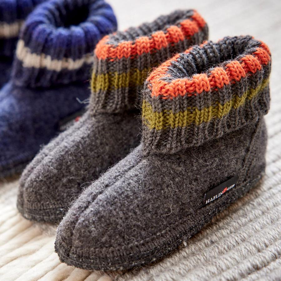 【並行輸入品】Haflinger ボーイズ ローファー ハイトップ スリッパ xx US サイズ: 5 Little Kid カラー: グレーの画像