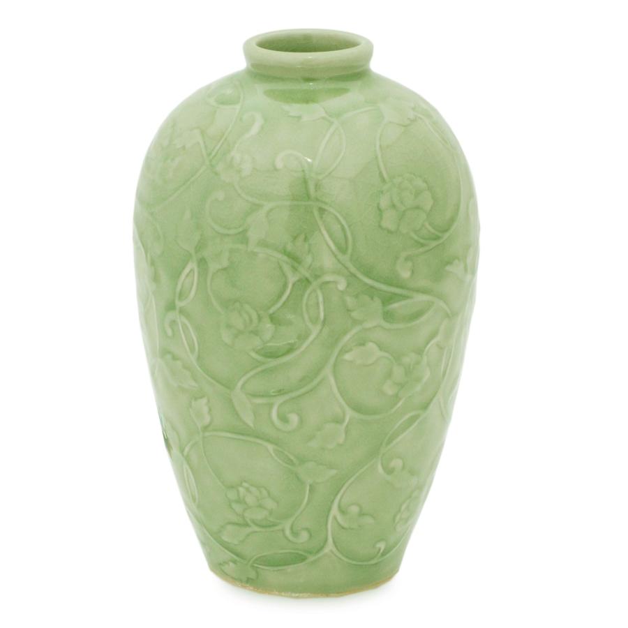 並行輸入品】NOVICA 162972インチ 野の花 セラドン セラミック花瓶