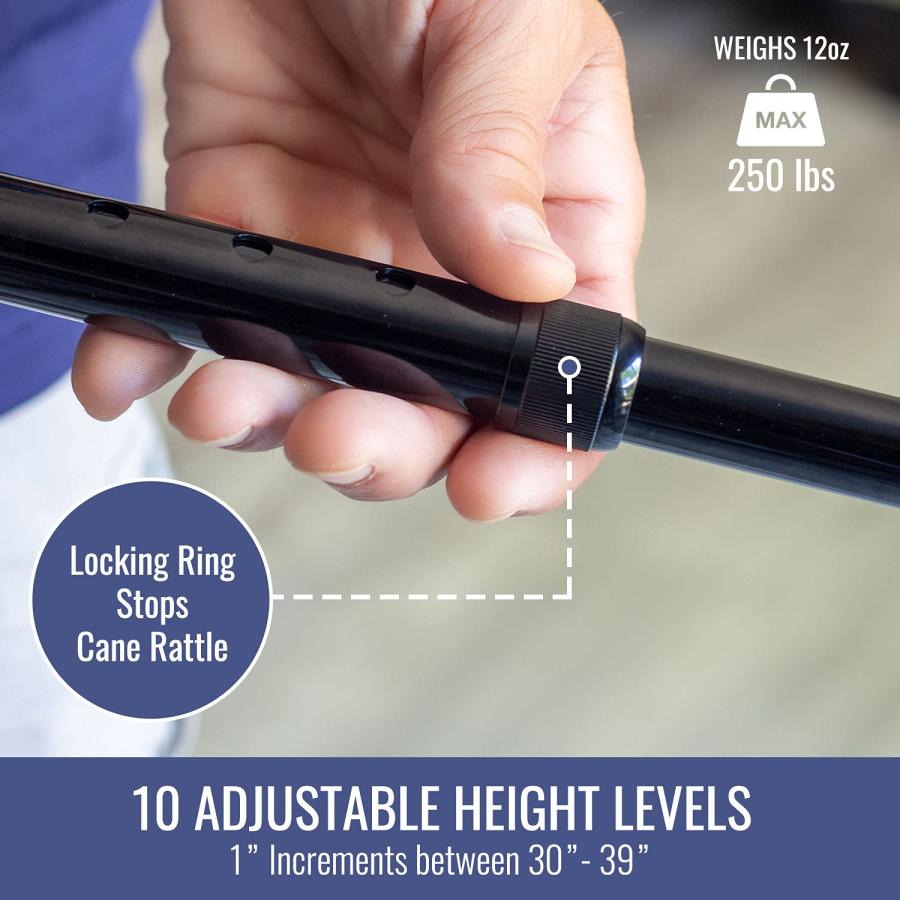 【並行輸入品】DMI Adjustable Designer Cane with Offset Handle， Comfort Grip and_6