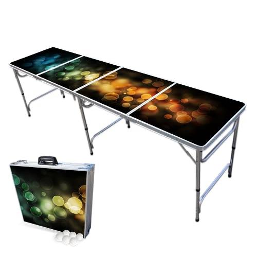 【並行輸入品】PartyPongTables.com プロフェッショナルビアポンテーブル8フィート カップ穴＆LEDライトのオプション付きの画像
