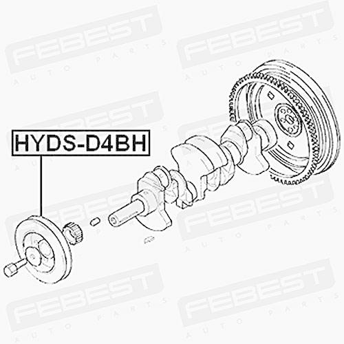 【並行輸入品】Harmonic Balancer Engine Crankshaft Pulley D4Bh4D56 Tci Febest H_3