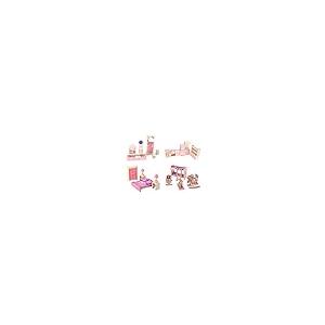 【並行輸入品】4 Set Dollhouse Furniture Kid Toy Bathroom Kid Room Bedroom Kitcの画像