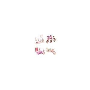 【並行輸入品】4 Set Dollhouse Furniture Kid Toy Bathroom Kid Room Bedroom Kitcの画像