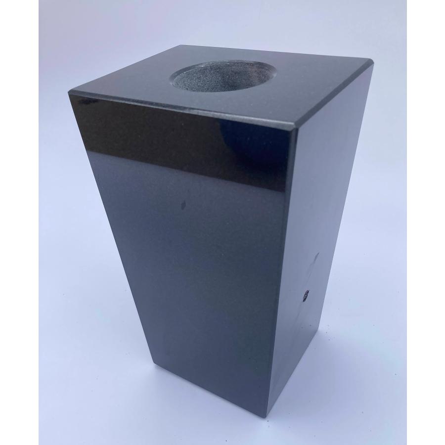 ビンテ-ジ御影石花瓶、 並行輸入品】御影石花瓶 5x4x9インチ ジェットブラック(全て光沢仕上げ