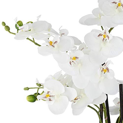【並行輸入品】Dahlia Studios White Phalaenopsis 23" H Faux Orchid in Silver Cer_7