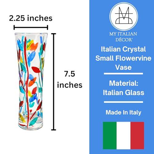 MURANO クリスタル　イタリア製　花瓶 Amazon.co.jp: イタリアンクリスタルフラワー花瓶ラージサイズ
