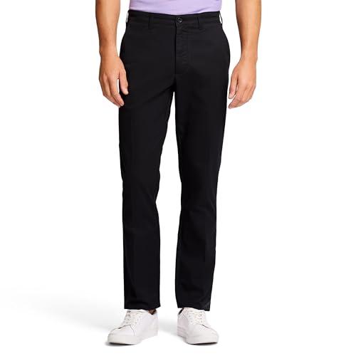【並行輸入品】[IZOD] メンズ パフォーマンス ストレッチ ストレートフィット フラットフロント チノパンツ， ブラック， 34W x 32