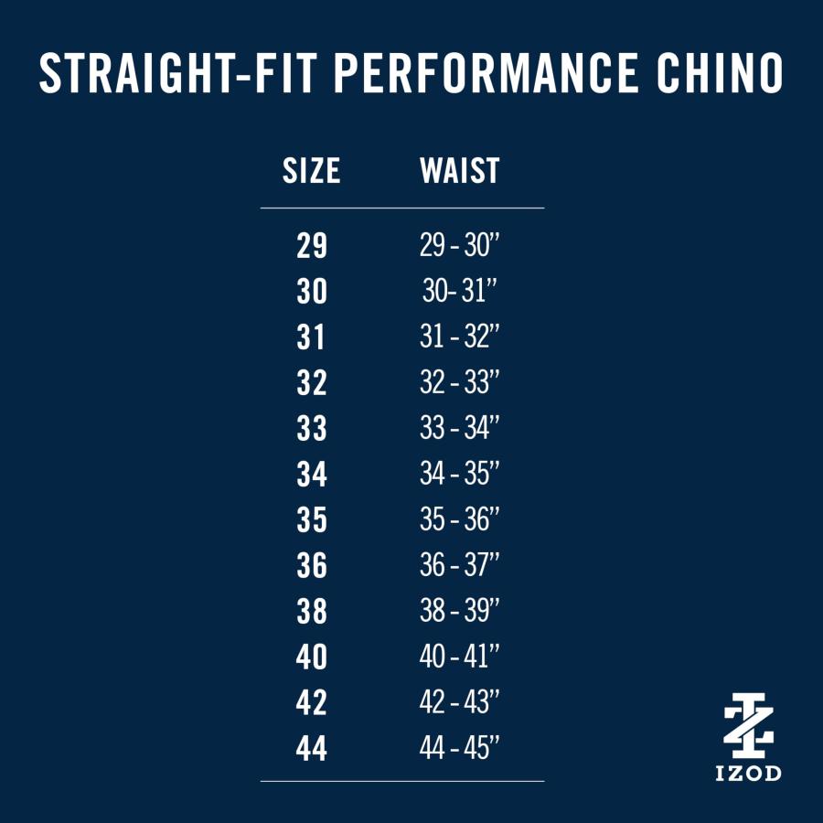 【並行輸入品】[IZOD] メンズ パフォーマンス ストレッチ ストレートフィット フラットフロント チノパンツ， ブラック， 34W x 32