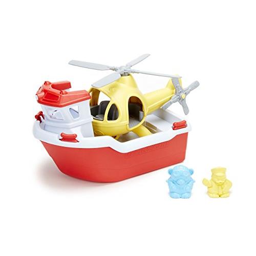 【並行輸入品】Green Toys (グリーントイズ) レスキューボート ヘリコプターセット Green Toys Rescue Boat wi_1