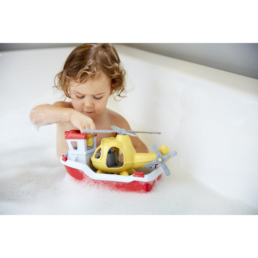 【並行輸入品】Green Toys (グリーントイズ) レスキューボート ヘリコプターセット Green Toys Rescue Boat wi_3