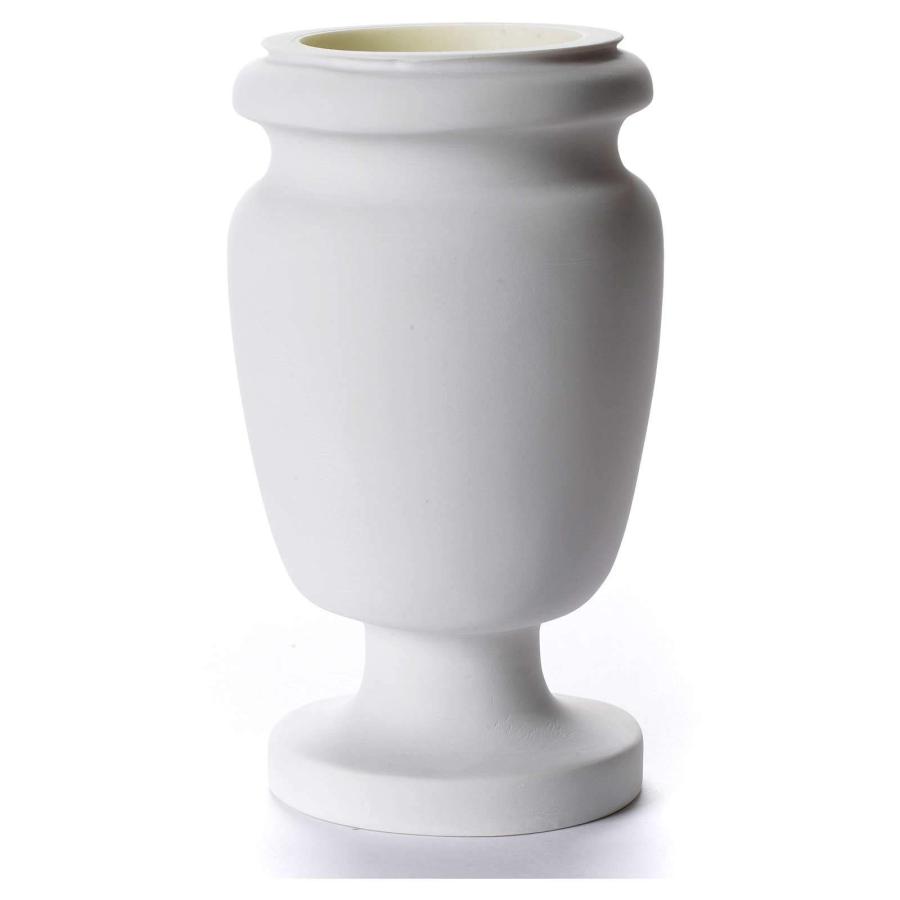 【並行輸入品】花花瓶の墓地でReconstitutedホワイト大理石 Flower vase for Cemetery in reconstitの画像