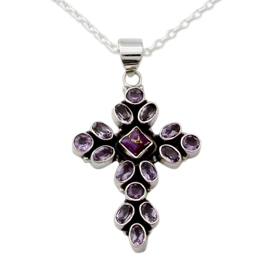 【並行輸入品】NOVICA マルチジェムアメジスト .925スターリングシルバー ペンダントネックレス 18インチ ライラックスピリチュアリティ_3