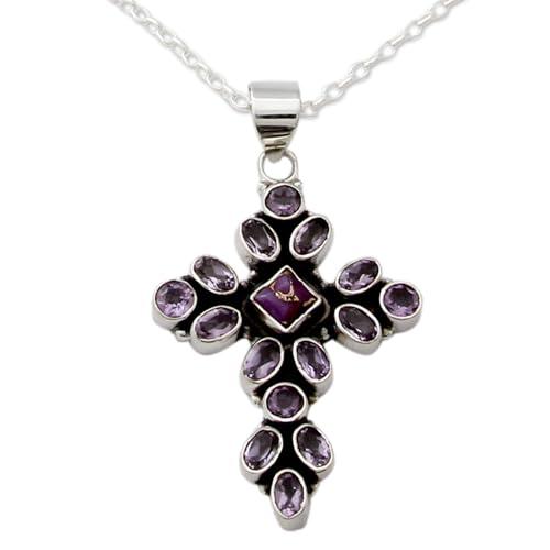 【並行輸入品】NOVICA マルチジェムアメジスト .925スターリングシルバー ペンダントネックレス 18インチ ライラックスピリチュアリティ_4