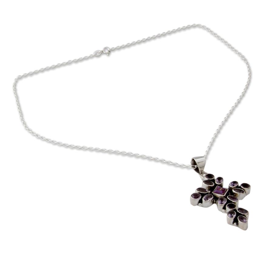 【並行輸入品】NOVICA マルチジェムアメジスト .925スターリングシルバー ペンダントネックレス 18インチ ライラックスピリチュアリティ_6