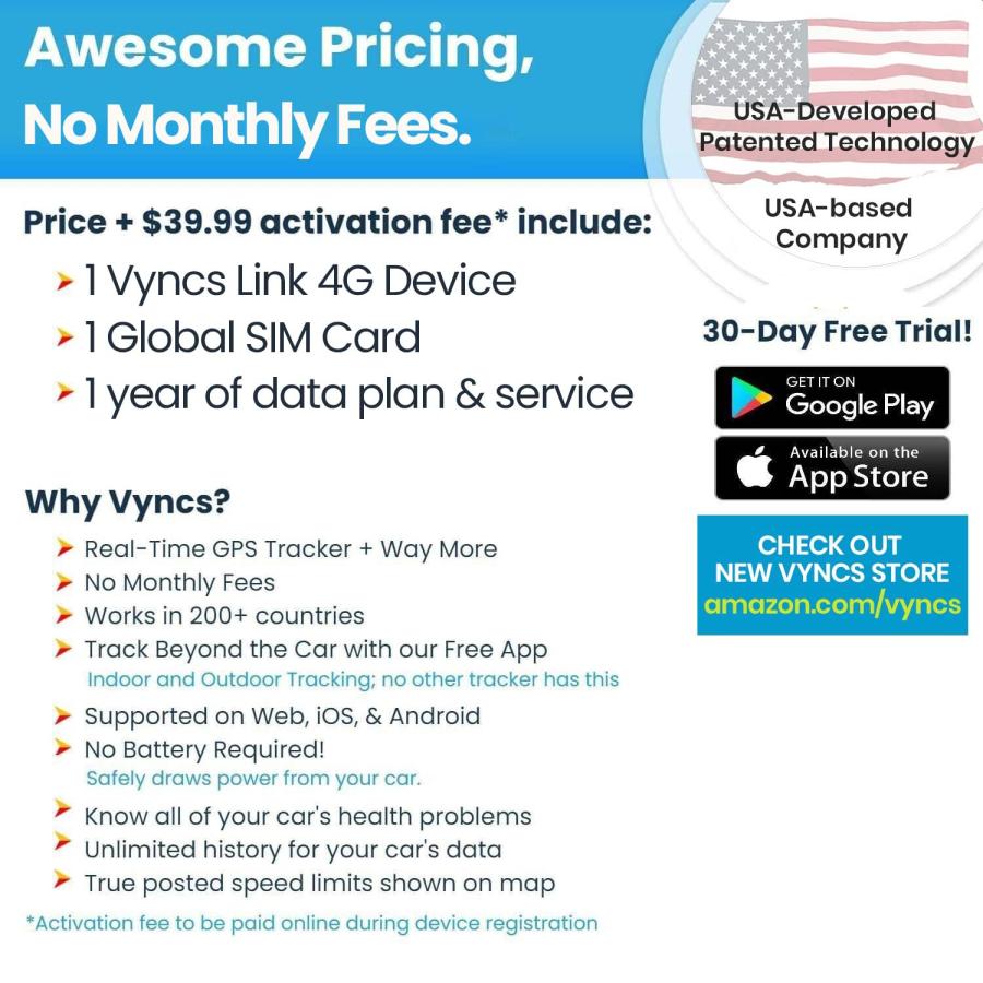 【並行輸入品】Vyncs 月額使用量不要インターネット接続自動車OBD (自動車の自己診断機能) リンク リアルタイム3G車載GPSトラッカー |  | 06