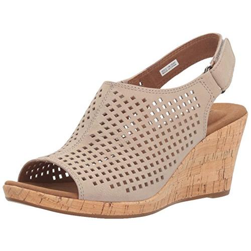 【並行輸入品】Rockport レディース Briah PERF スリングウェッジサンダル US サイズ: 8.5 Wide カラー: ブラウンの画像