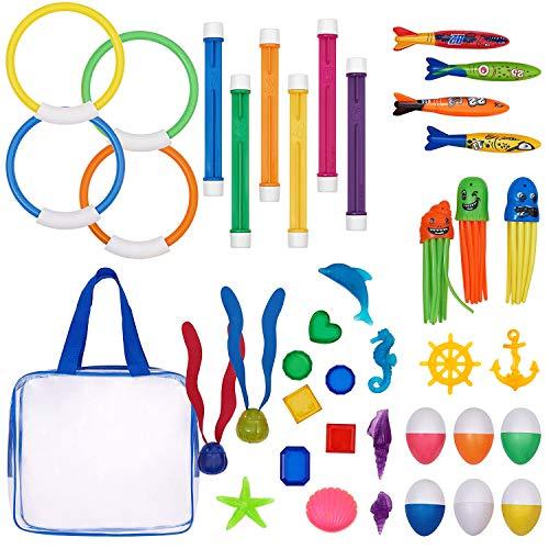 【並行輸入品】Diving Rings Durable Swim Dive Toys Colourful Pool Sink Ring Toys_1