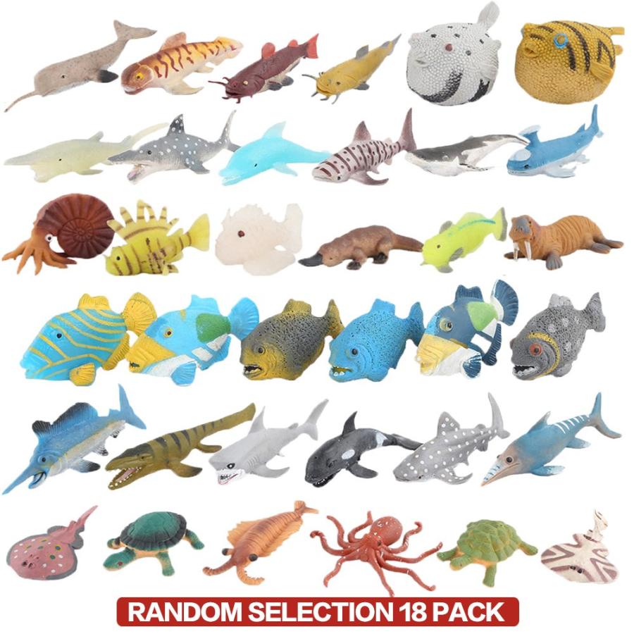 【並行輸入品】18 Pack Assorted Ocean Animal, Stretchy and Floating Rubber seaの画像