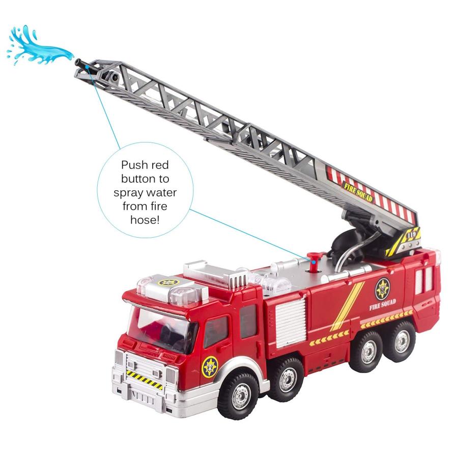 【並行輸入品】Fire Truck Toy Rescue with Shooting Water, Lights and Sirens Sounの画像