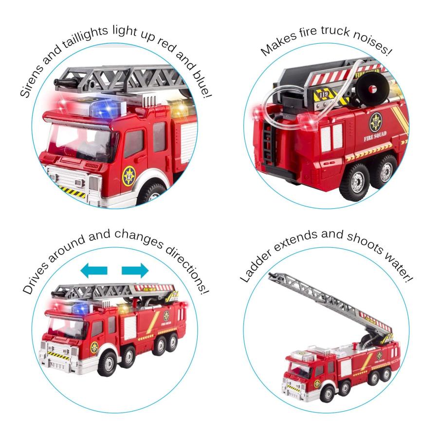 【並行輸入品】Fire Truck Toy Rescue with Shooting Water, Lights and Sirens Sounの画像