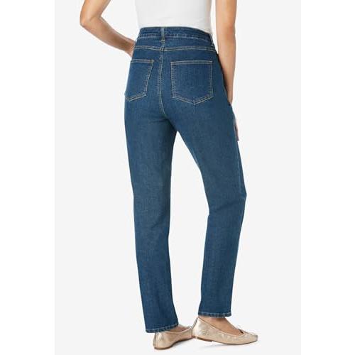 【並行輸入品】レディースプラスサイズPetite Straight Leg Stretch Jean カラー: ブラック Woman Withi_7