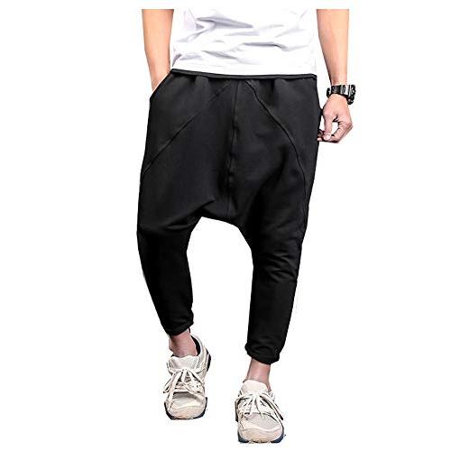 LifeShe PANTS メンズ カラー: ブラック LifeShe Men Hip Hop Baggy Harem Low C 並行輸入品｜allinone-d｜02