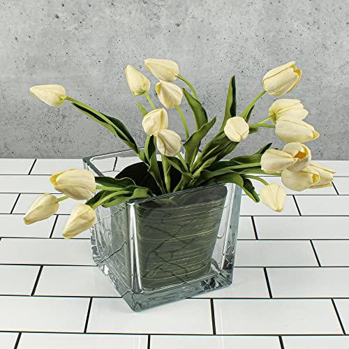 【並行輸入品】Richland スクエアガラスキューブ花瓶 6インチ 12個セット Richland Square Glass Cube Vasの画像