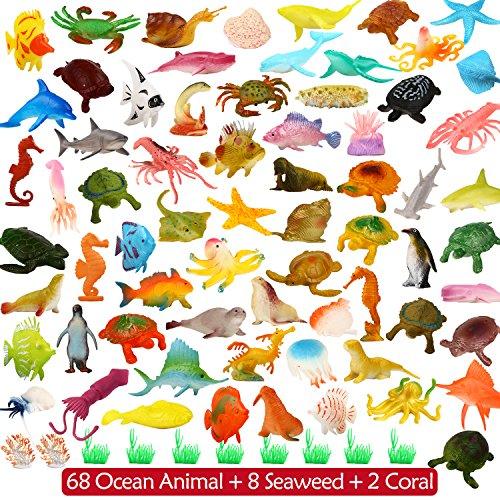 【並行輸入品】海洋動物玩具78パック、ミニビニールプラスチック動物玩具セット ValeforToy Ocean Sea Animals， 78_7