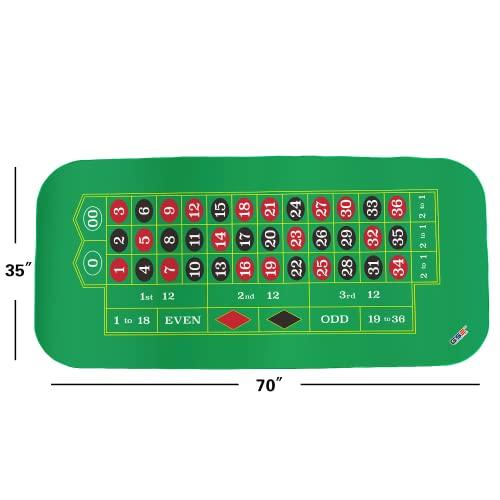 【並行輸入品】GSE 70インチ x 35インチ ポータブル プロフェッショナル カジノルーレット 卓上レイアウトマット キャリーバッグ付き 滑_4