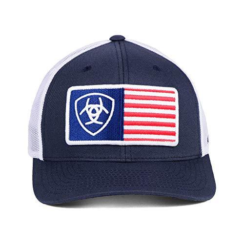【並行輸入品】Ariat HAT メンズ カラー: ブルー ARIAT Men's Shield Flag Center Patch Mesh_4