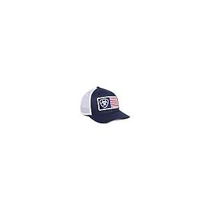 【並行輸入品】Ariat HAT メンズ カラー: ブルー ARIAT Men's Shield Flag Center Patch Mesh_8