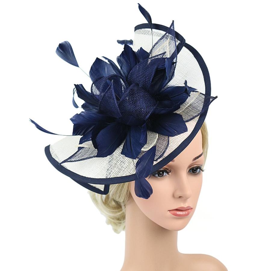 【並行輸入品】Z&X HAT レディース US サイズ: One Size Z&X Navy Blue And White Fascinator |  | 09