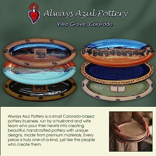 【並行輸入品】Always Azul Pottery Western Large Oval Platter in Real Red Glaze_3