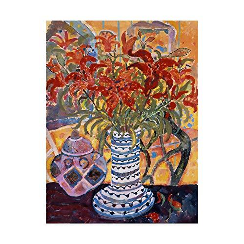 【並行輸入品】Trademark Fine Art Blue Bulb Vase by Lorraine Platt， 24x32 Inch_1