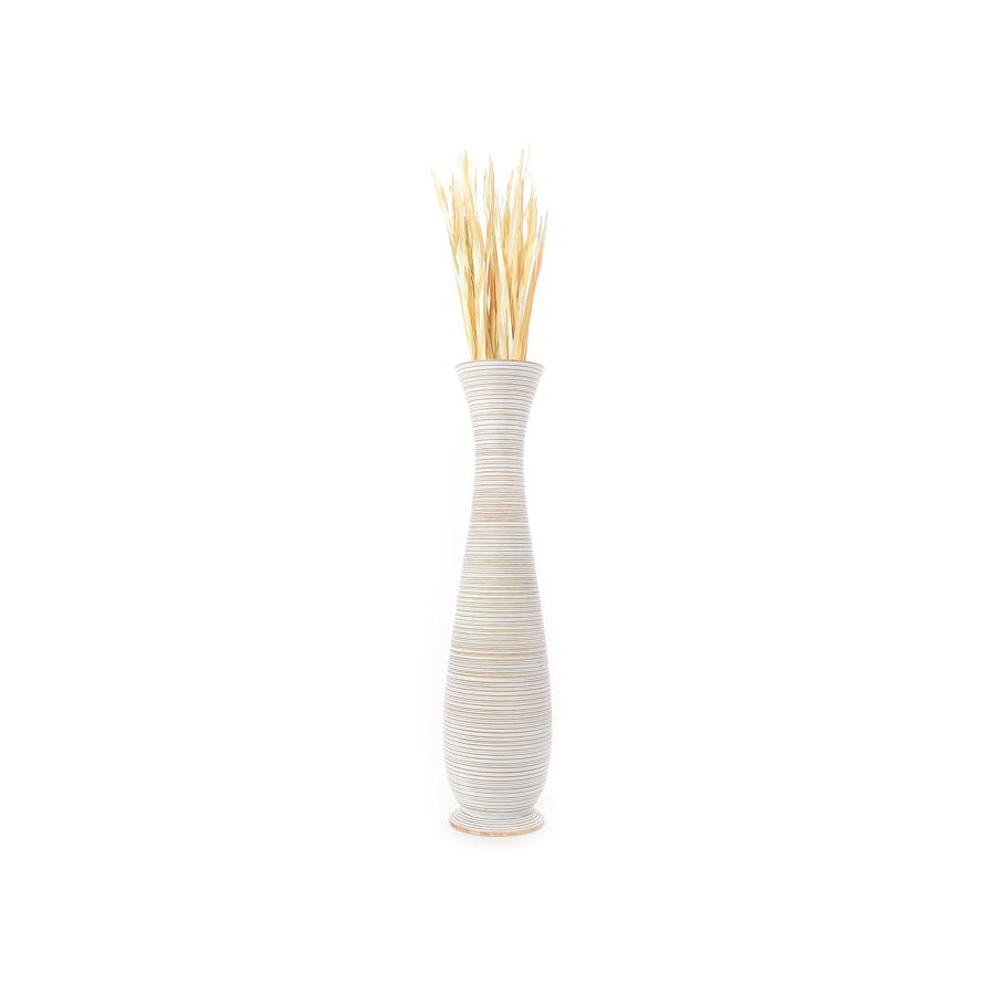 【並行輸入品】Leewadee Large White Wash Home Decor Floor Vase Wooden 43 inch_3