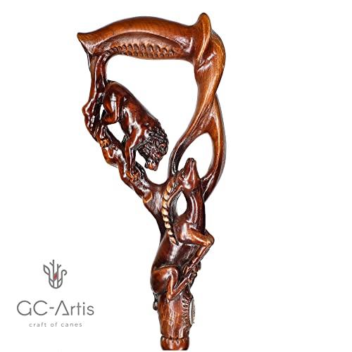 【並行輸入品】GC Artis Wooden Walking Cane   Handcrafted, Carved, Fashionableの画像