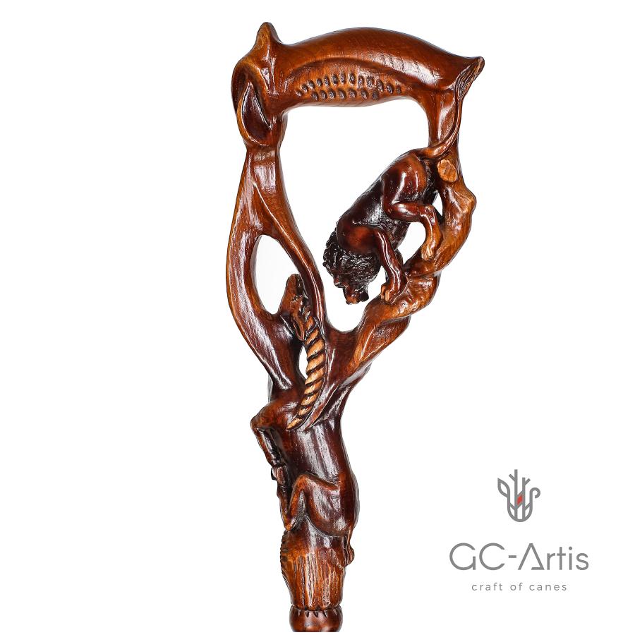 【並行輸入品】GC Artis Wooden Walking Cane   Handcrafted, Carved, Fashionableの画像