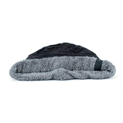 【並行輸入品】LLmoway メンズ レディース 冬用 暖かい 伸縮性 ビーニー スカル スラウチキャップ 帽子 フリース裏地, ブラック, M |  | 07