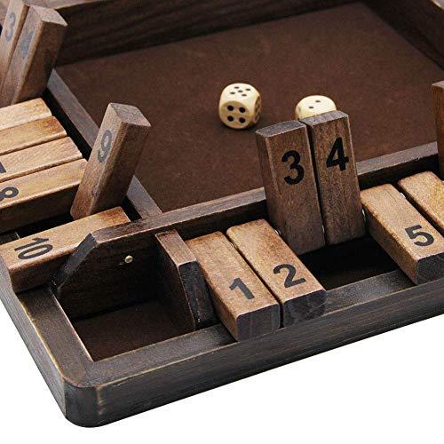 並行輸入品】Juegoal 木製4人プレイ Shut The Box サイコロゲーム 