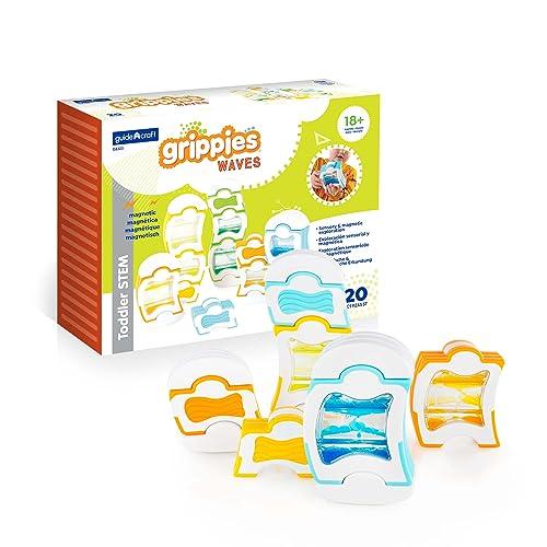 【並行輸入品】Guidecraft Grippies Waves   20ピースセット:STEM磁気ビルディングセット 幼児、子供の学習と教育玩の画像