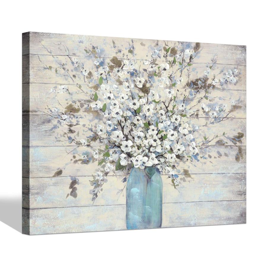 【並行輸入品】抽象的な花 キャンバス ウォールアート ガラス花瓶のブーケ ラップキャンバスに印刷 リビングルーム（24インチ×18インチ×1パネ | 