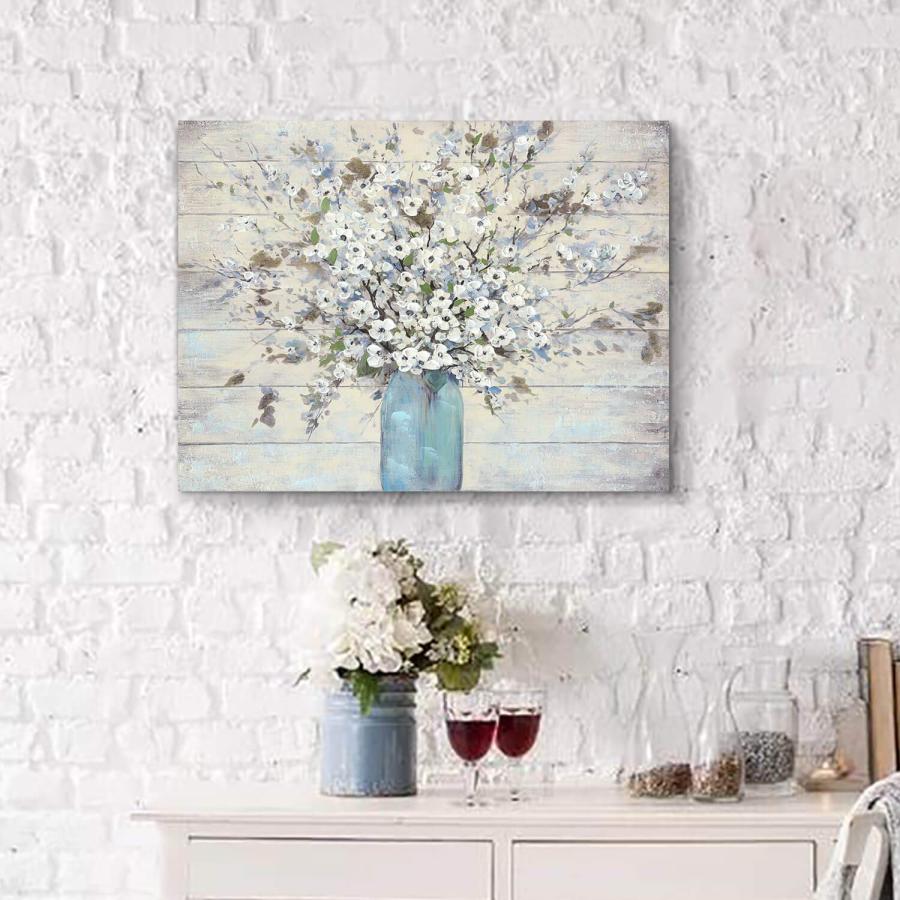 【並行輸入品】抽象的な花 キャンバス ウォールアート ガラス花瓶のブーケ ラップキャンバスに印刷 リビングルーム（24インチ×18インチ×1パネ |  | 03