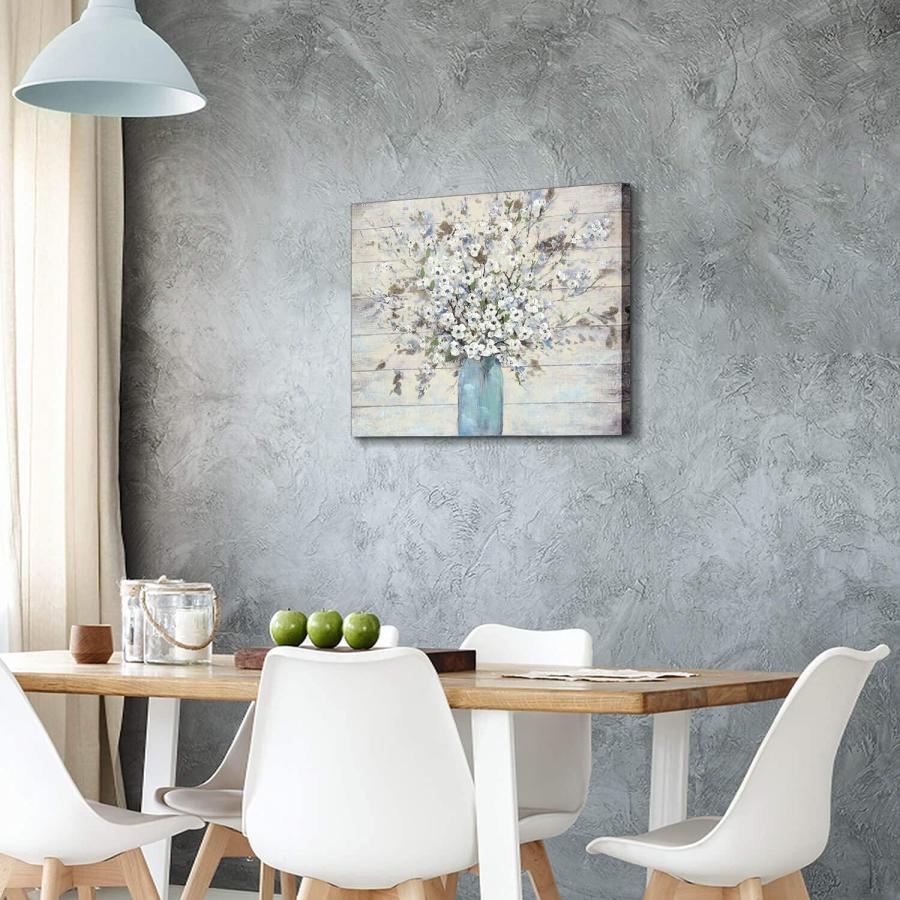 【並行輸入品】抽象的な花 キャンバス ウォールアート ガラス花瓶のブーケ ラップキャンバスに印刷 リビングルーム（24インチ×18インチ×1パネ |  | 09