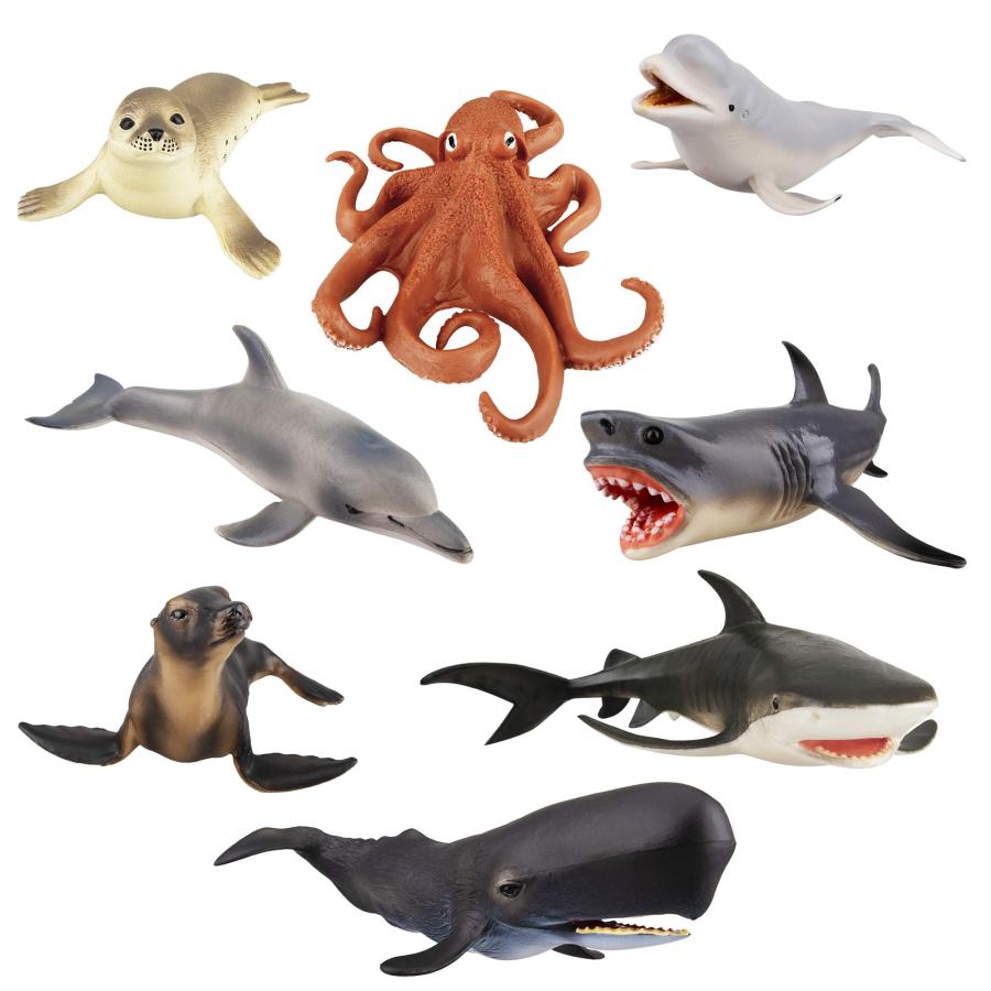 並行輸入品】TOYMANY 8個 4 8インチ 大きな海の動物フィギュア お風呂