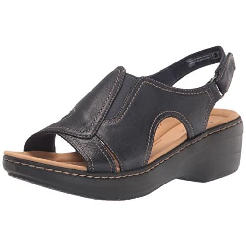 【並行輸入品】Clarks (クラークス) メンズ メリアスタイル ウェッジサンダル, ネイビーレザー, 7 Clarks Merliah St |  | 01