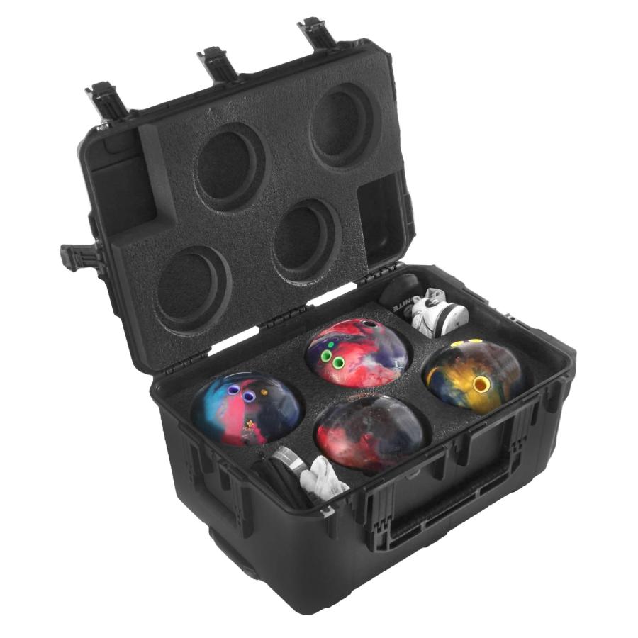 並行輸入品】Case Club ボーリングボール4個 高耐久 車輪付きトラベル