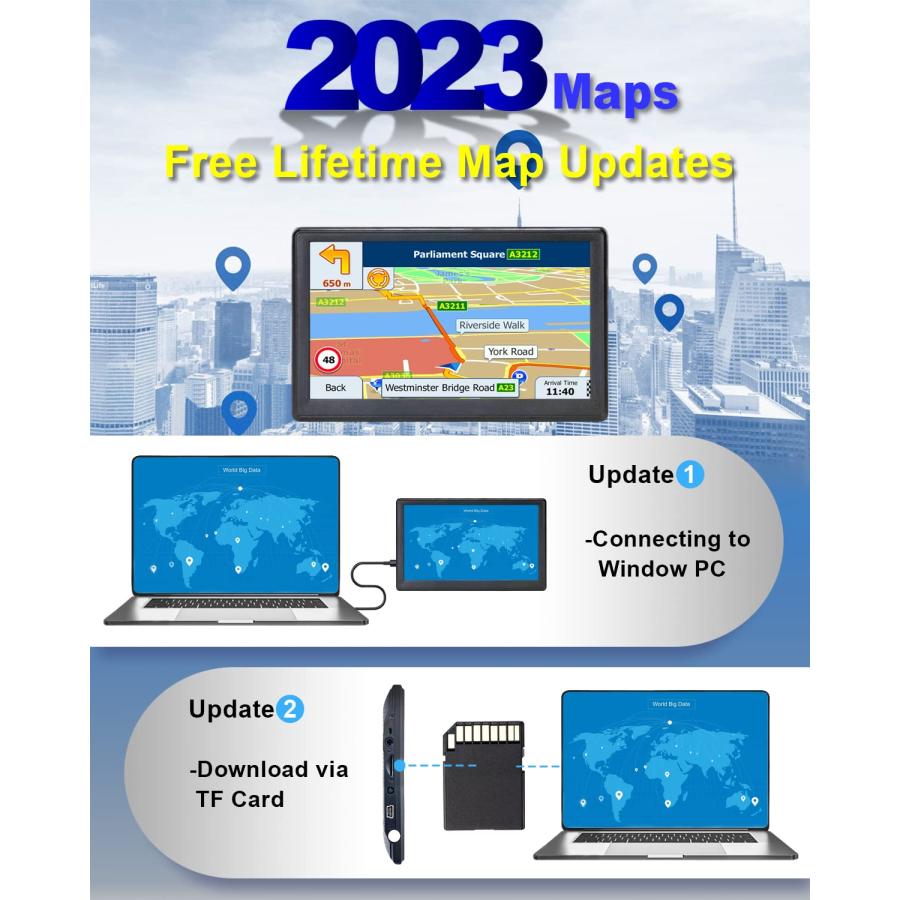 【並行輸入品】GPS Navigation for Car Truck RV， Latest 2020 Map 7 Inch OHREX GPS_3
