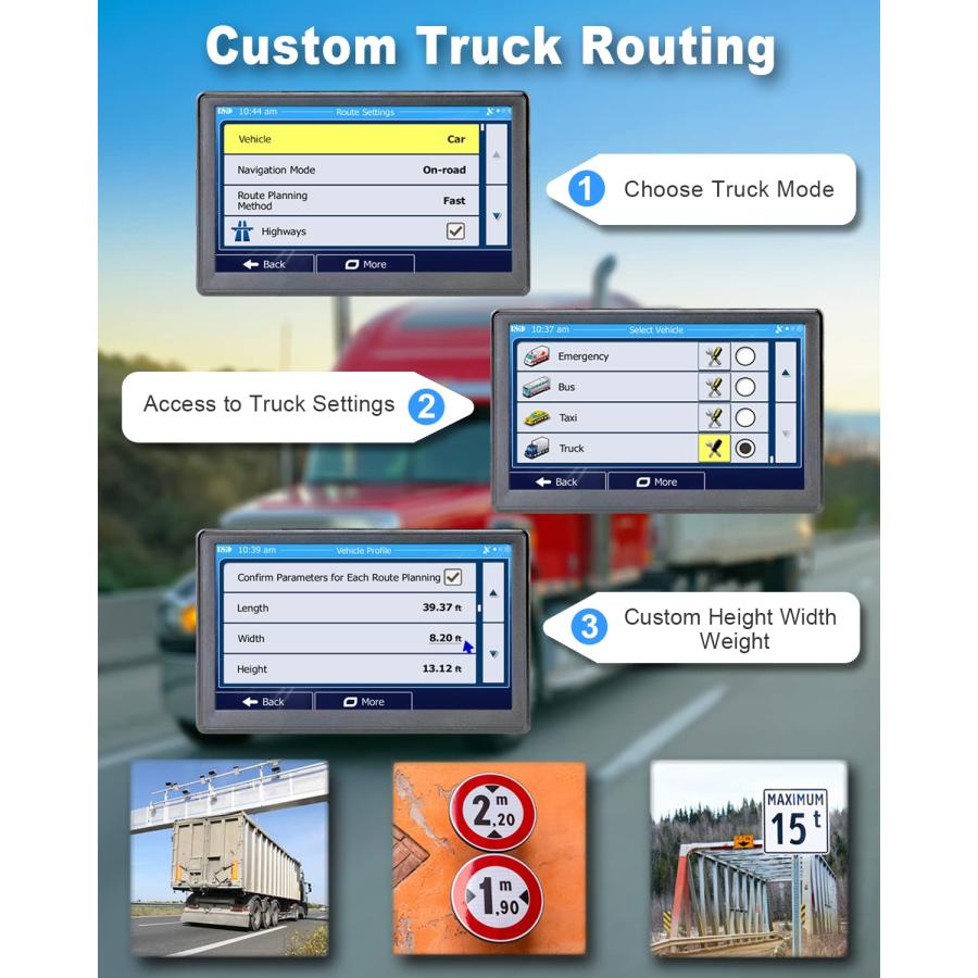 【並行輸入品】GPS Navigation for Car Truck RV， Latest 2020 Map 7 Inch OHREX GPS_9