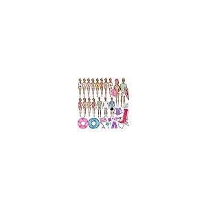 【並行輸入品】ztweden 人形用服と水泳アクセサリー 42点セット 12インチの男の子と女の子の人形用 ビキニ水着スイムトランクス スケートの画像